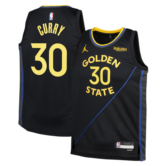 Youth Golden State Warriors Stephen Curry Jordan Brand Black Swingman Player Jersey - Statement Edition