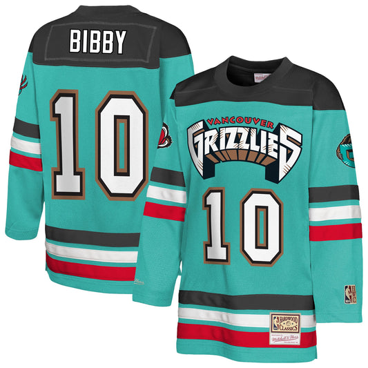 Youth Memphis Grizzlies Mike Bibby Mitchell & Ness Turquoise Maxxed Out 2.0 Fashion Hockey Jersey