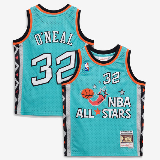 Youth 1996 NBA All-Star Game Shaquille O'Neal Mitchell & Ness Teal Hardwood Classics Swingman Jersey