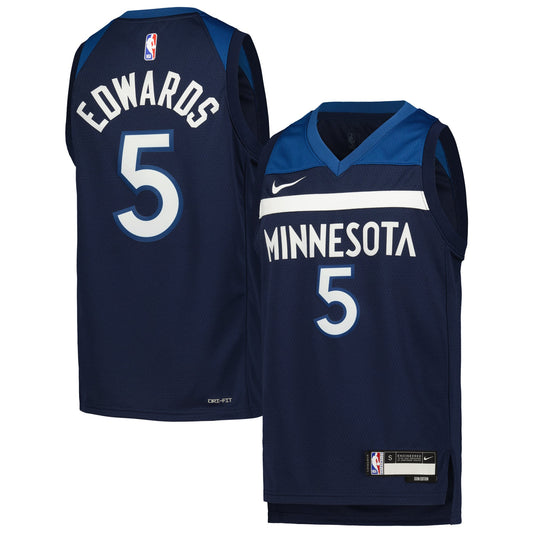 Youth Minnesota Timberwolves Anthony Edwards Nike Navy Swingman Jersey - Icon Edition