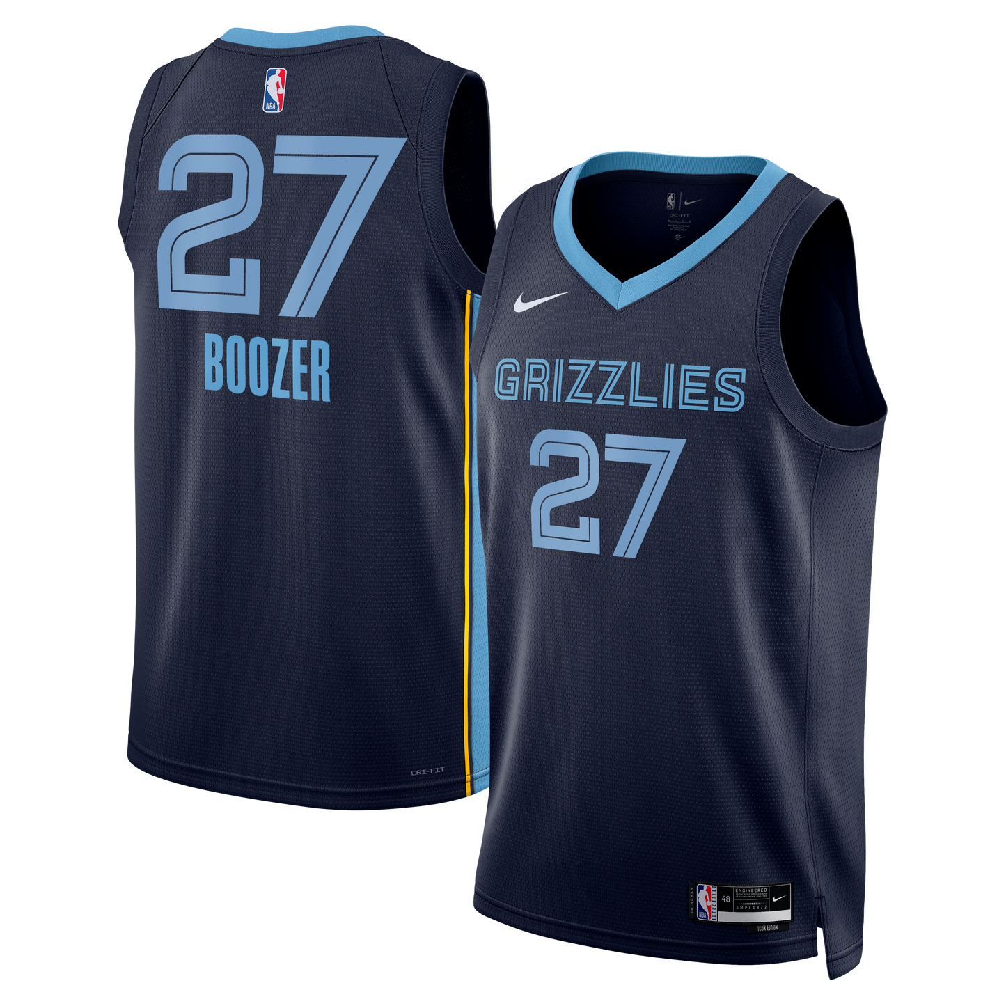 Youth Memphis Grizzlies Cameron Boozer Nike Navy Swingman Jersey - Icon Edition