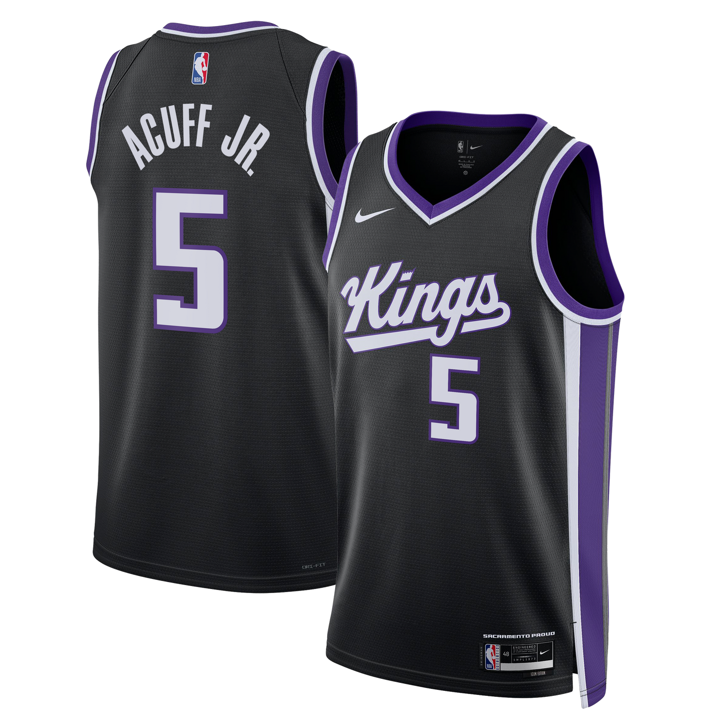Youth Sacramento Kings Darius Acuff Jr. Nike Black Swingman Jersey - Icon Edition
