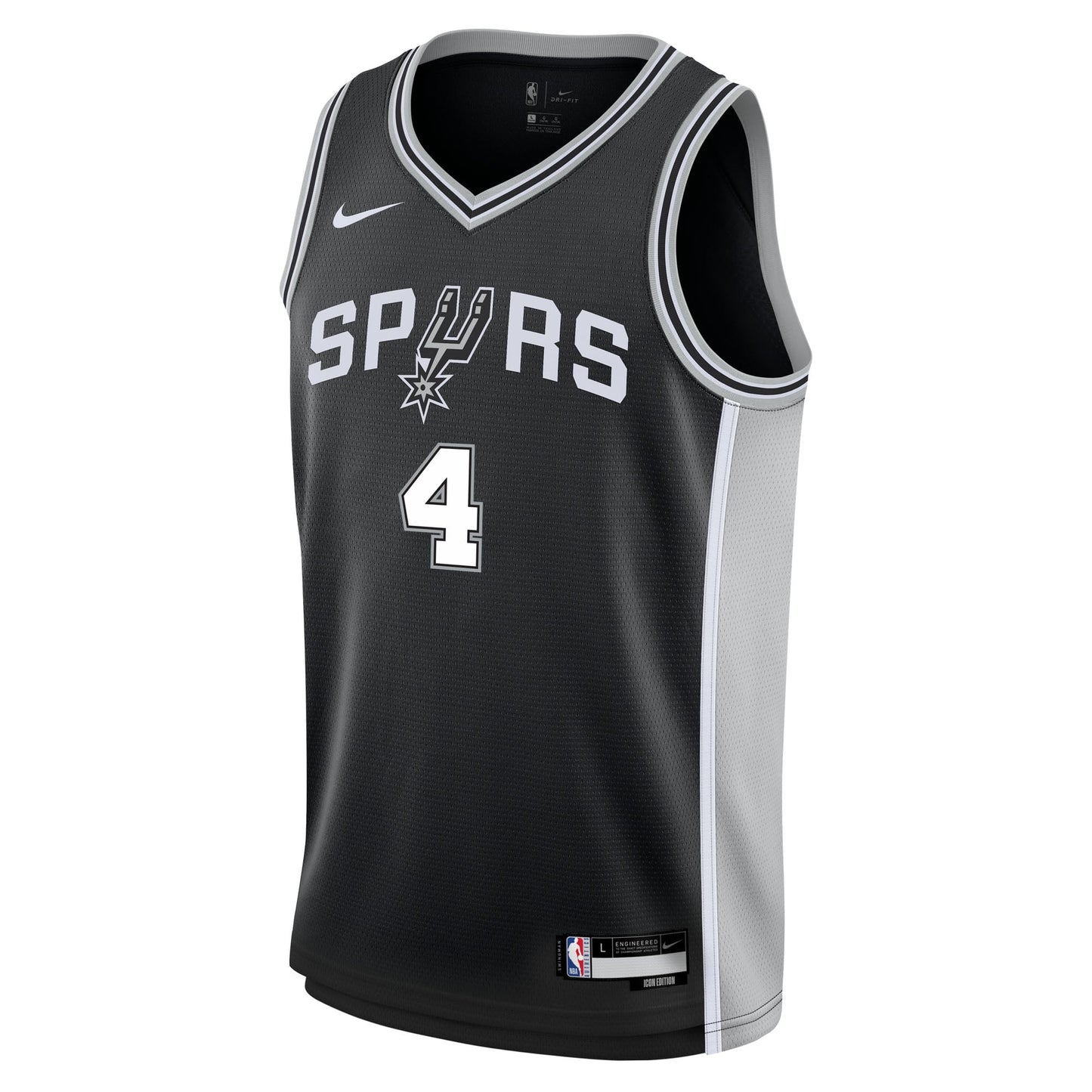 Youth San Antonio Spurs De'Aaron Fox Nike Black Swingman Jersey - Icon Edition