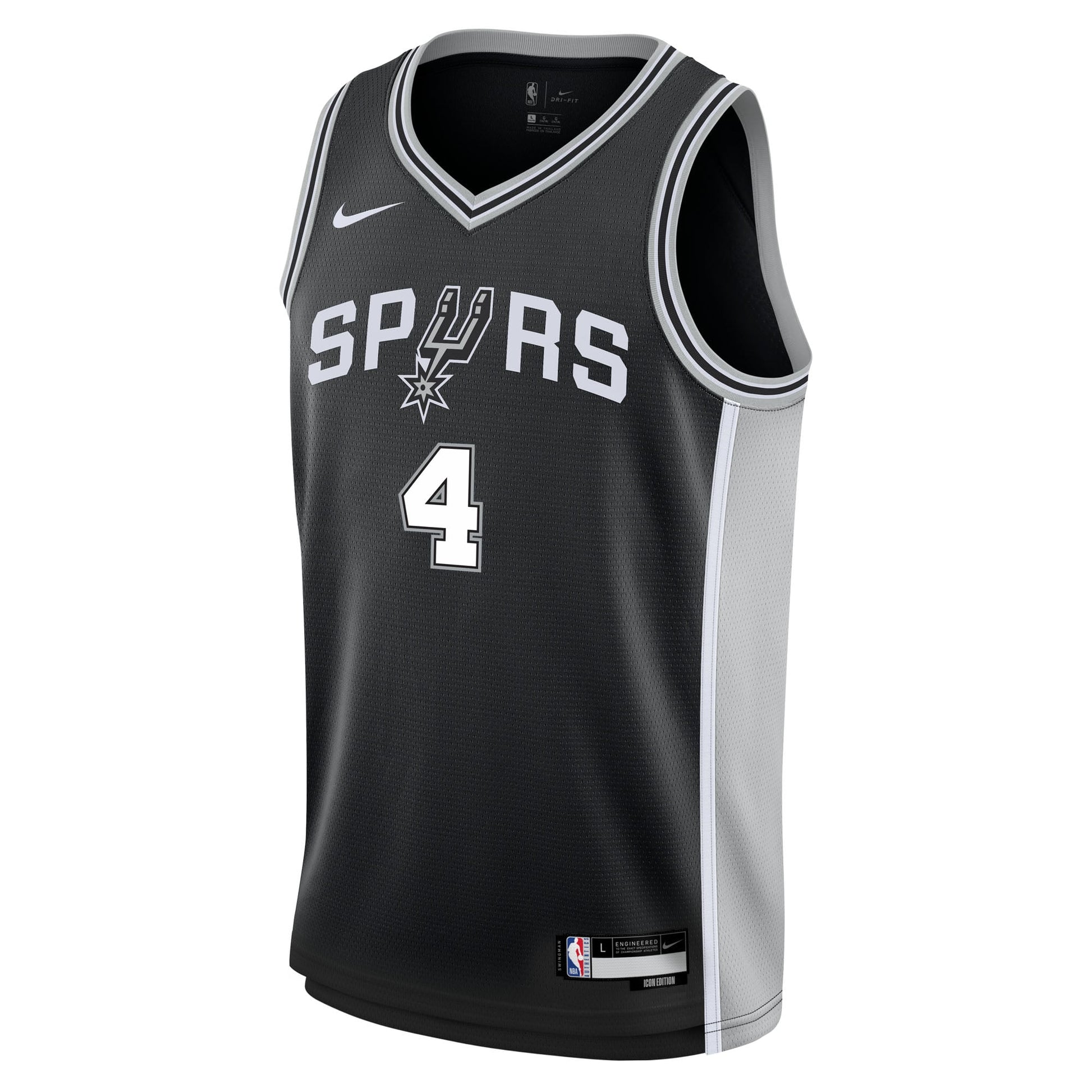 Youth San Antonio Spurs De'Aaron Fox Nike Black Swingman Jersey - Icon Edition