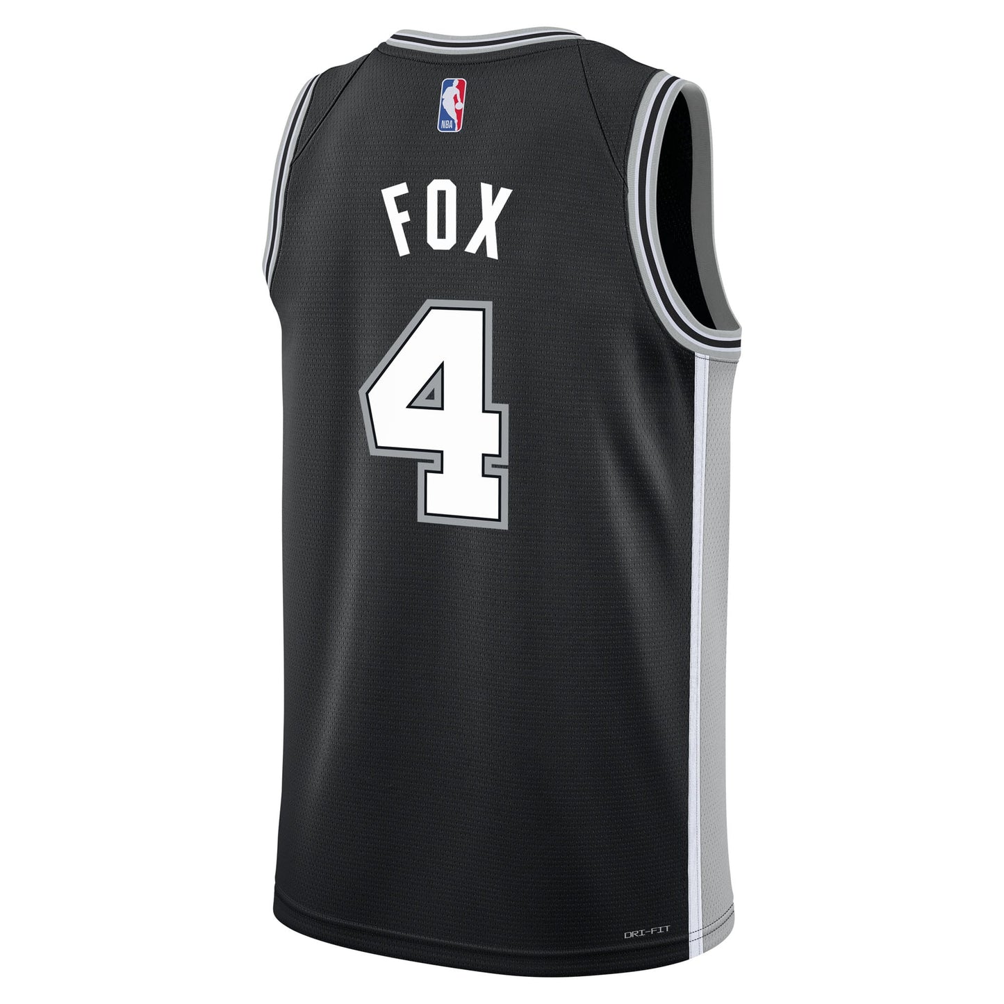 Youth San Antonio Spurs De'Aaron Fox Nike Black Swingman Jersey - Icon Edition