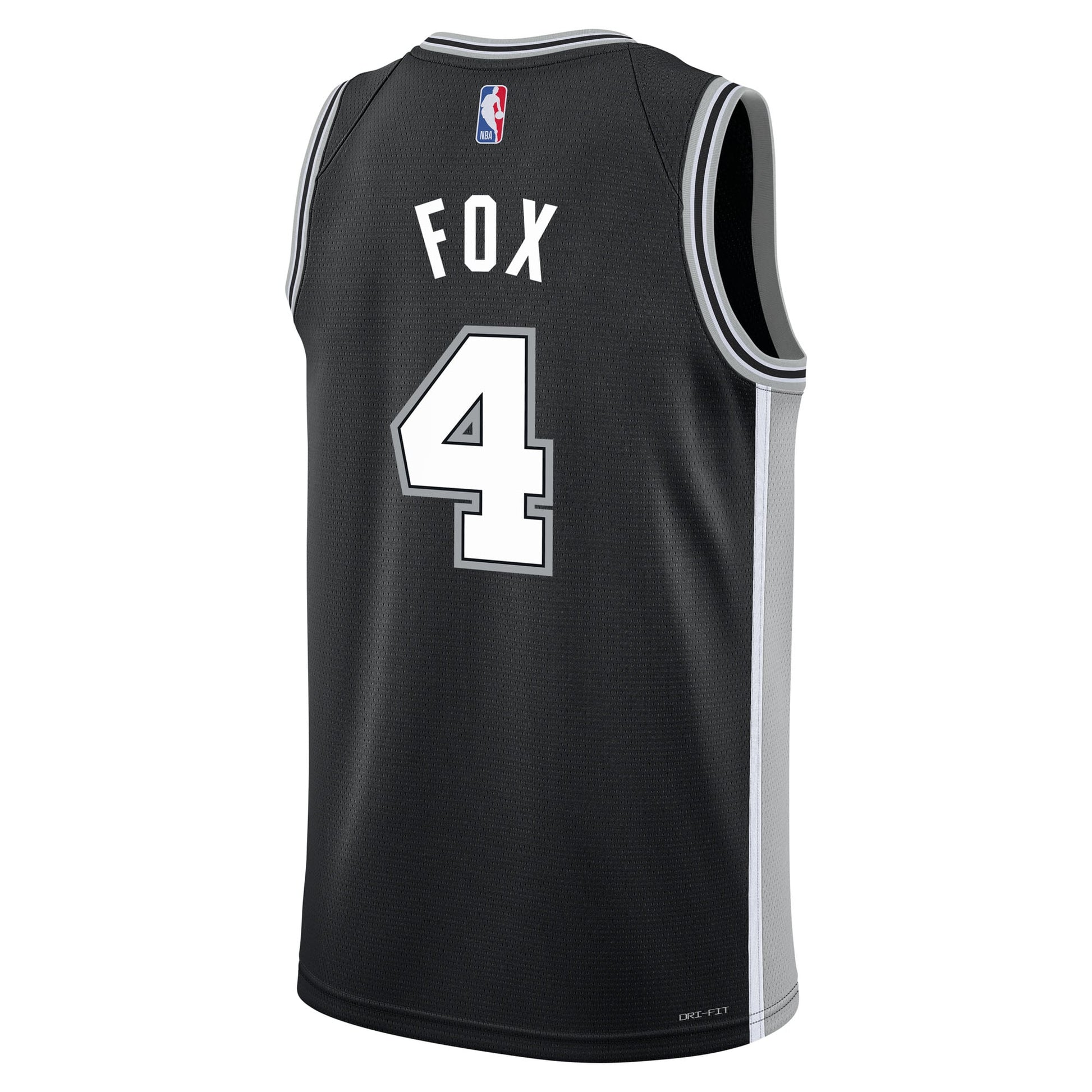 Youth San Antonio Spurs De'Aaron Fox Nike Black Swingman Jersey - Icon Edition