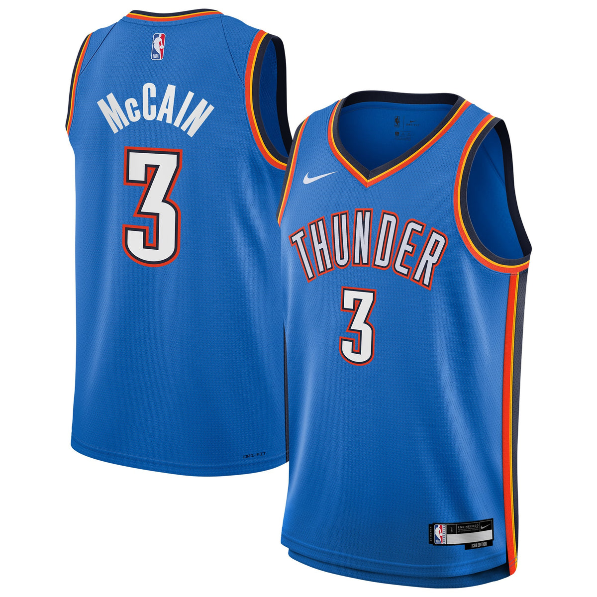 Youth Oklahoma City Thunder Jared McCain Nike Blue Swingman Jersey - Icon Edition