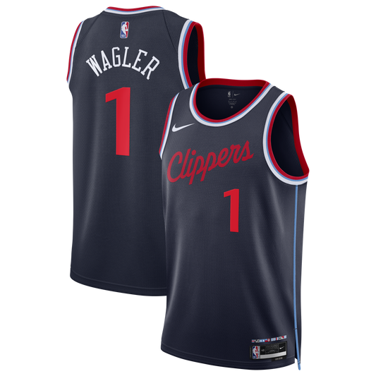 Youth LA Clippers Keaton Wagler Nike Navy Swingman Jersey - Icon Edition