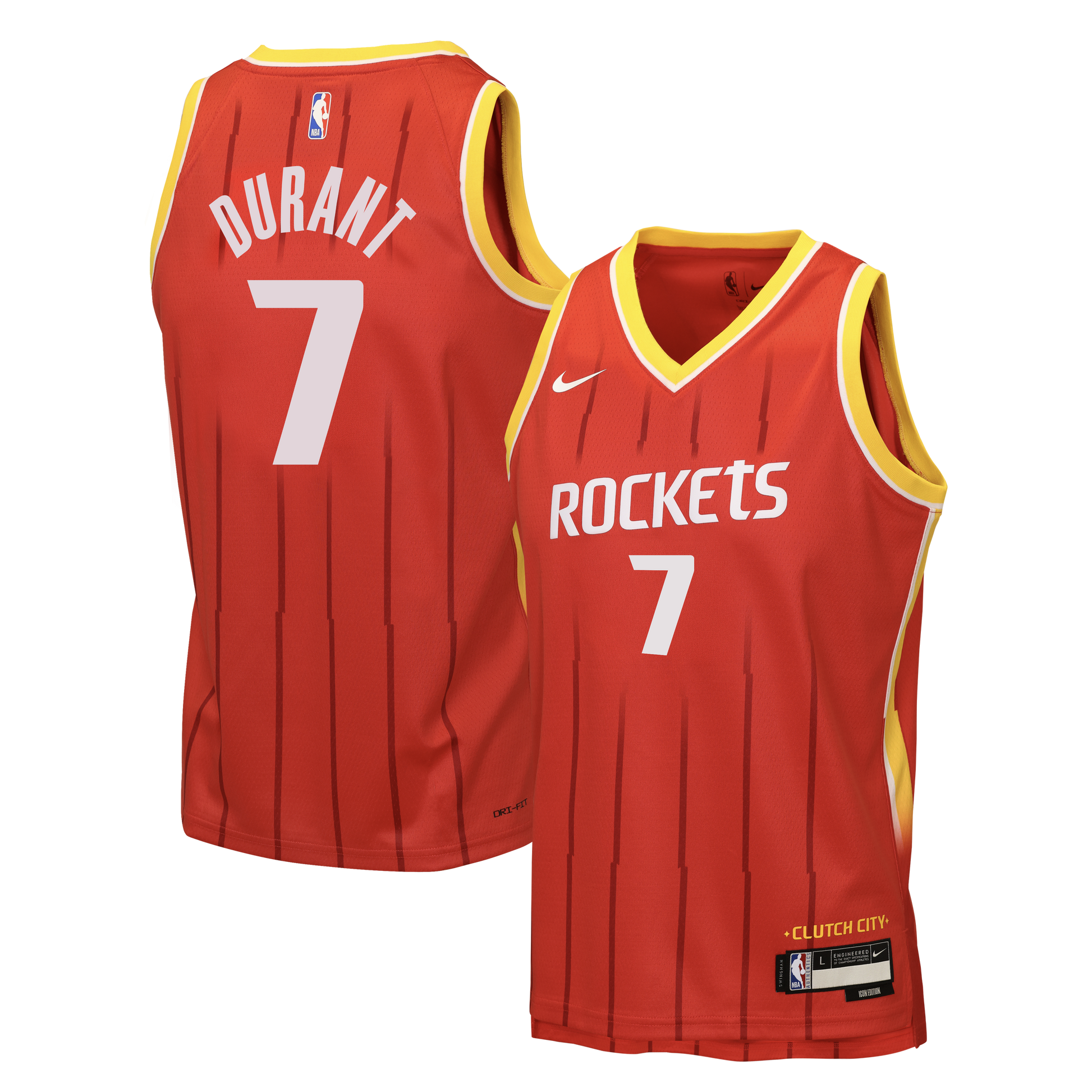Youth Houston Rockets Kevin Durant Nike Red Swingman Jersey - Icon Edition