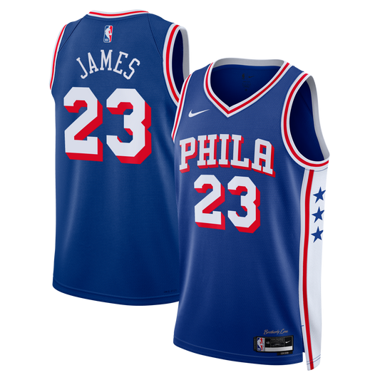 Youth Philadelphia 76ers LeBron James Nike Royal Swingman Jersey - Icon Edition