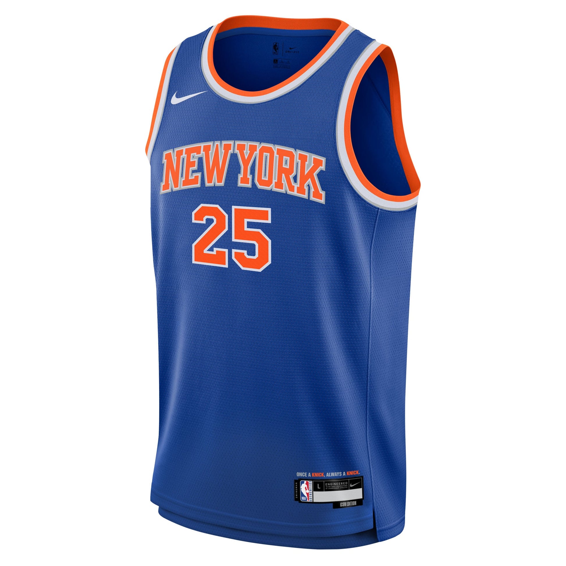 Youth New York Knicks Mikal Bridges Nike Blue Swingman Jersey - Icon Edition