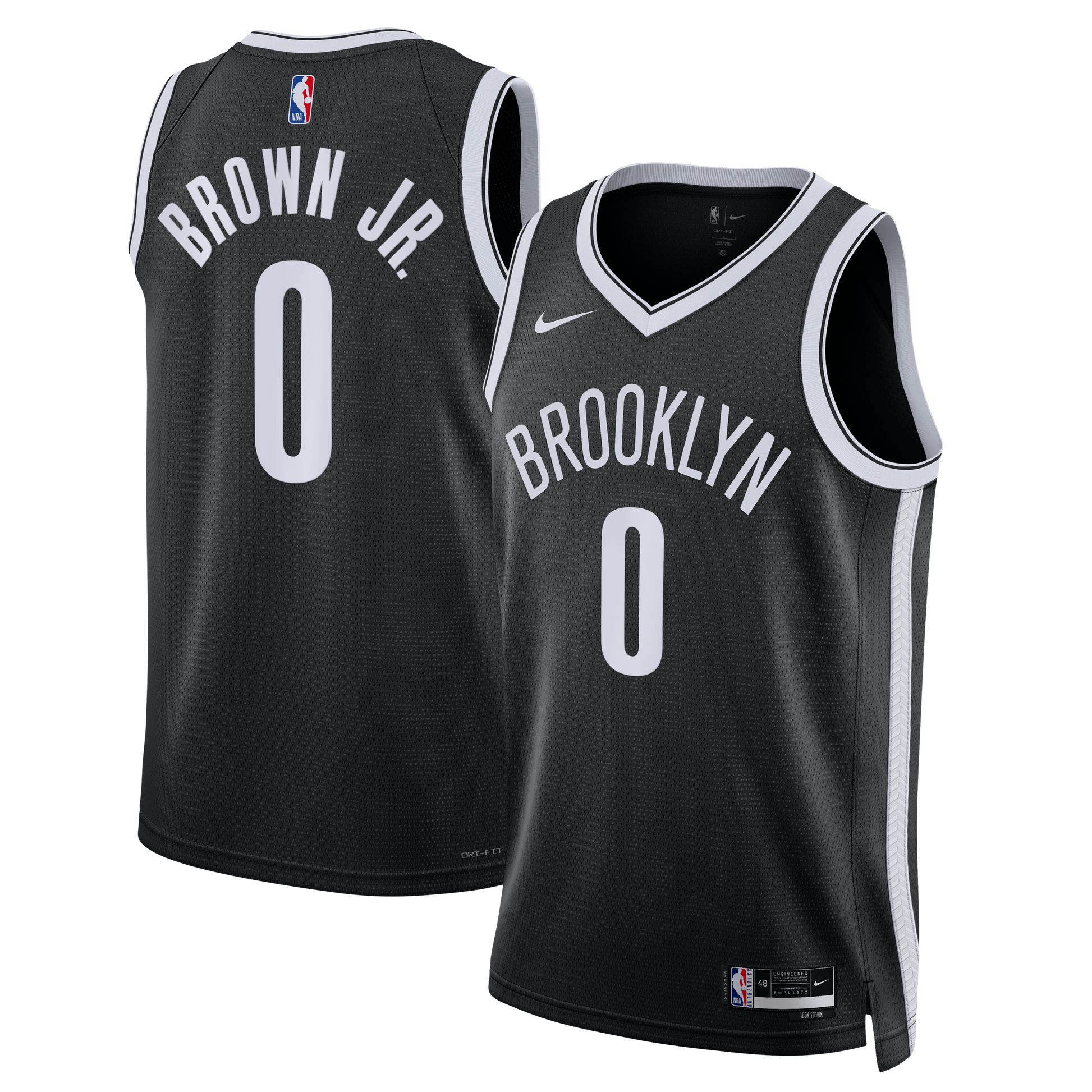 Youth Brooklyn Nets Mikel Brown Jr. Nike Black Swingman Jersey - Icon Edition