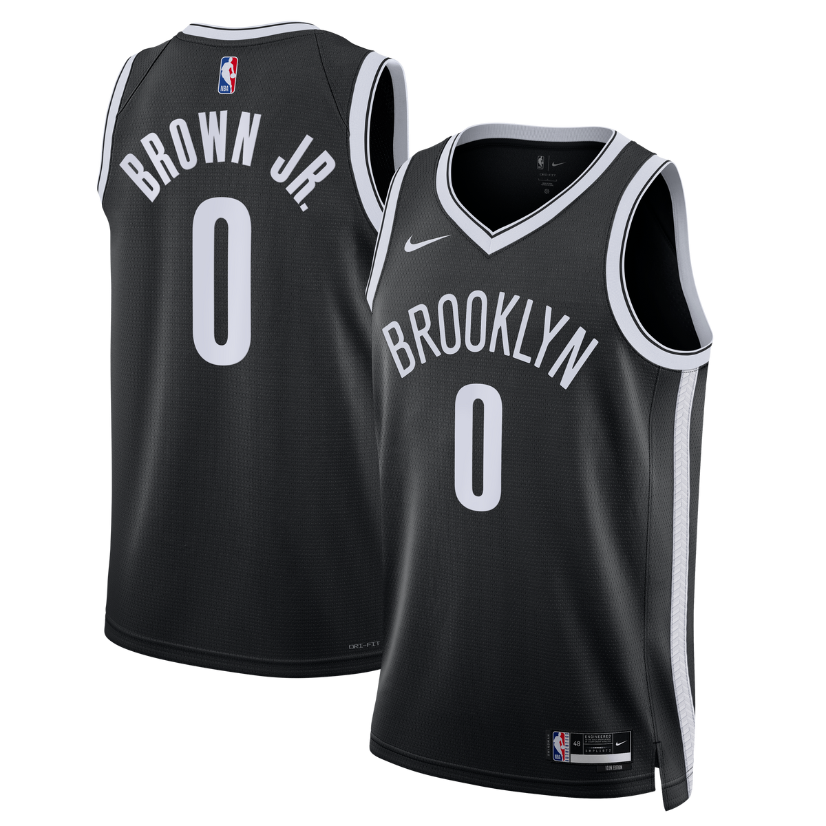 Youth Brooklyn Nets Mikel Brown Jr. Nike Black Swingman Jersey - Icon Edition