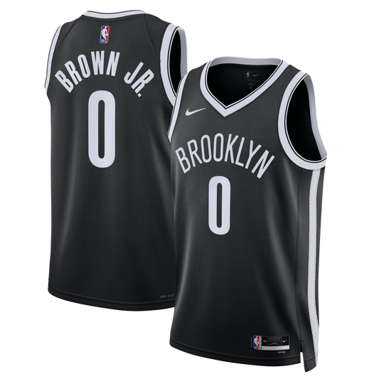 Youth Brooklyn Nets Mikel Brown Jr. Nike Black Swingman Jersey - Icon Edition
