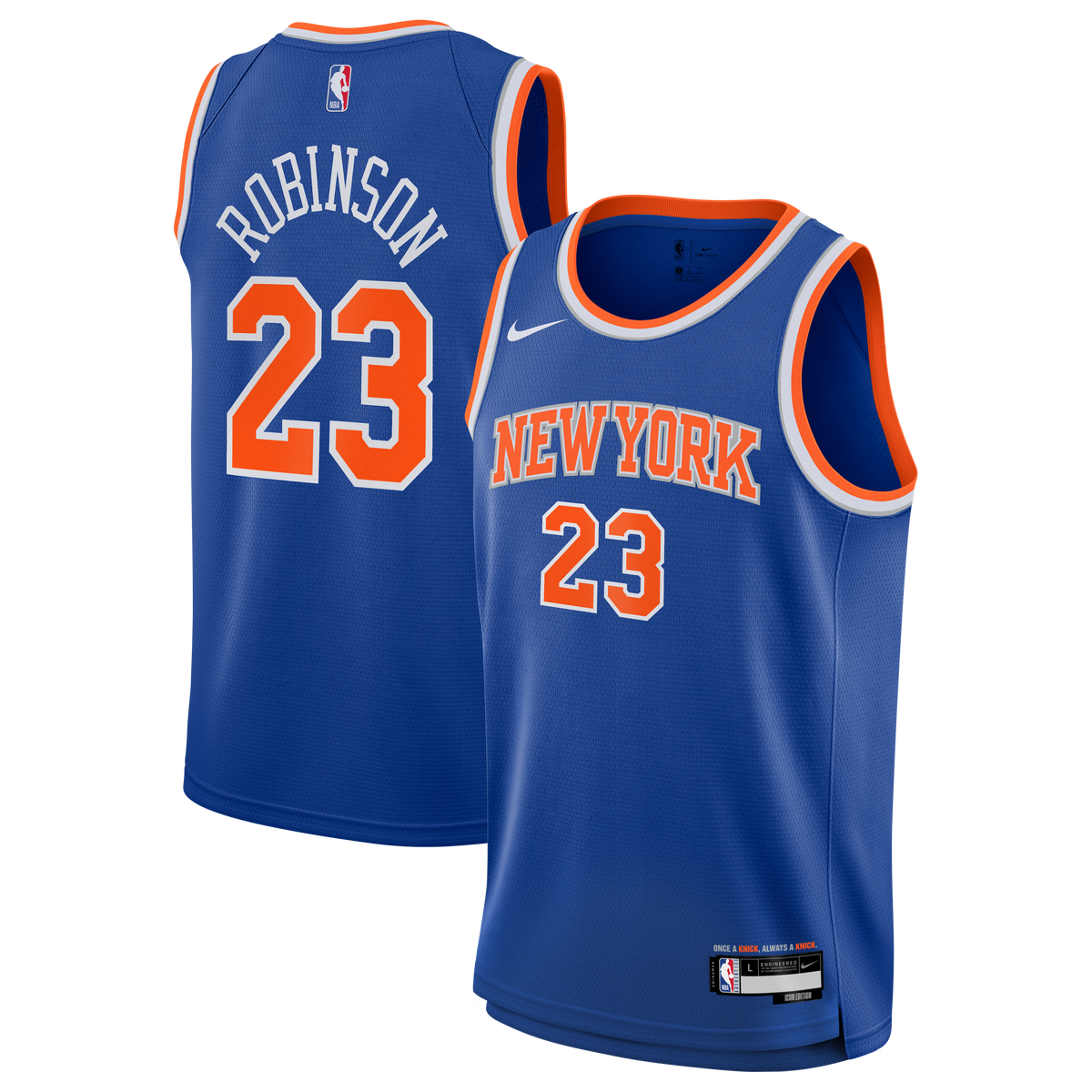 Youth New York Knicks Mitchell Robinson Nike Blue Swingman Jersey - Icon Edition