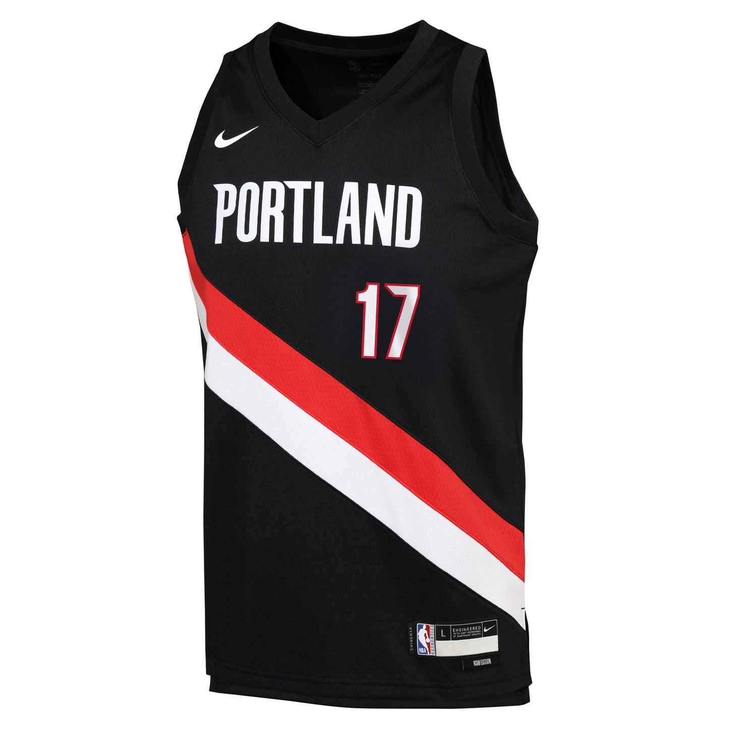 Youth Portland Trail Blazers Shaedon Sharpe Nike Black Icon Edition Swingman Jersey