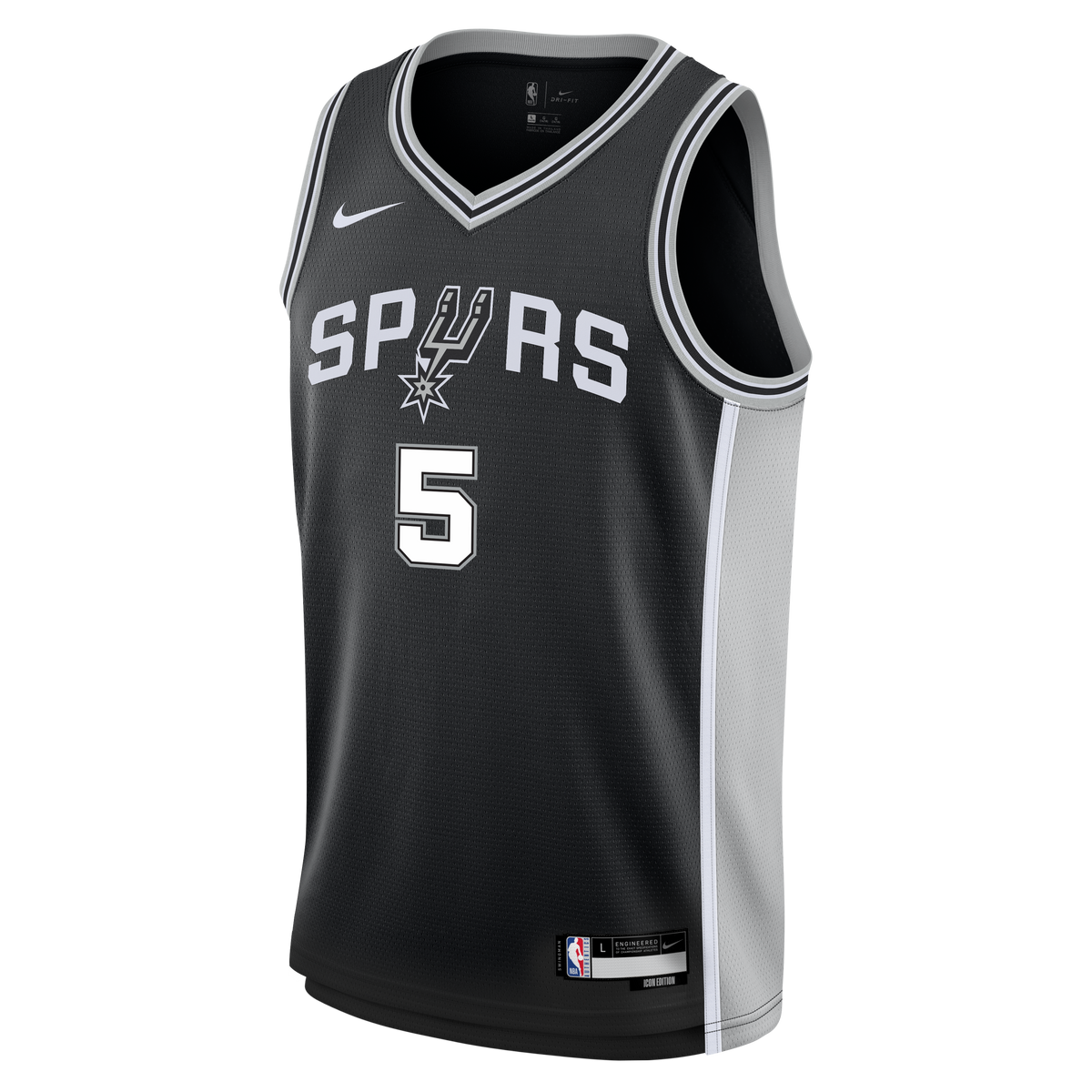 Youth San Antonio Spurs Stephon Castle Nike Black Swingman Jersey - Icon Edition