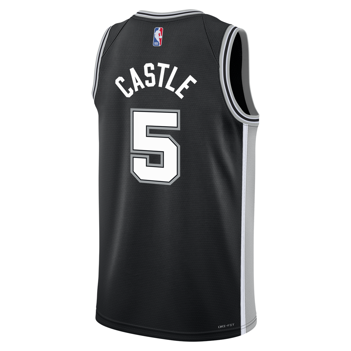 Youth San Antonio Spurs Stephon Castle Nike Black Swingman Jersey - Icon Edition