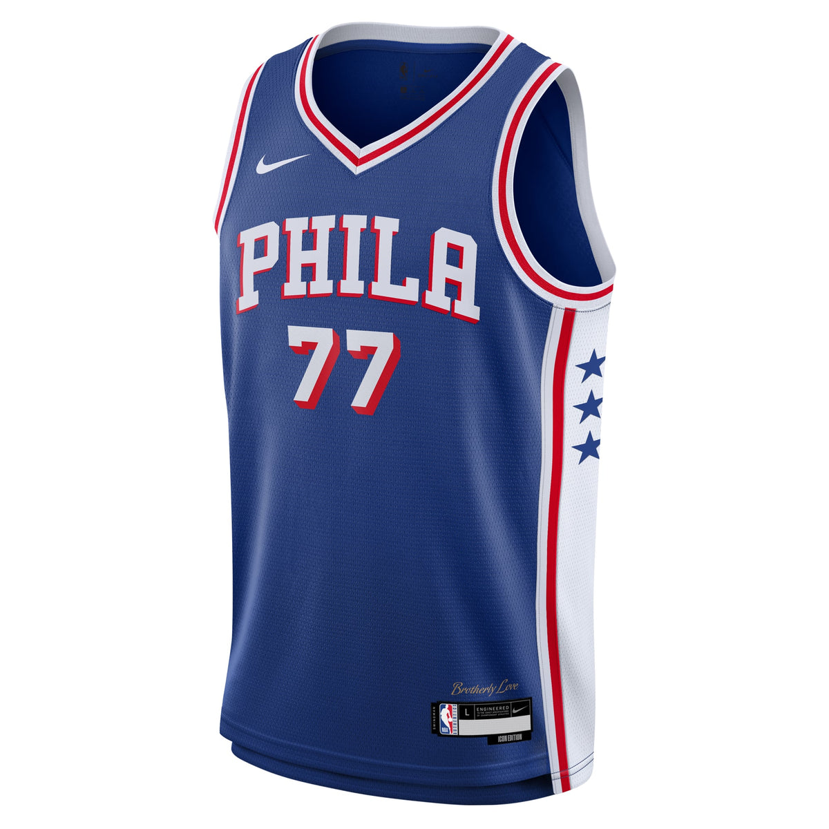Youth Philadelphia 76ers VJ Edgecombe Nike Royal Swingman Jersey - Icon Edition